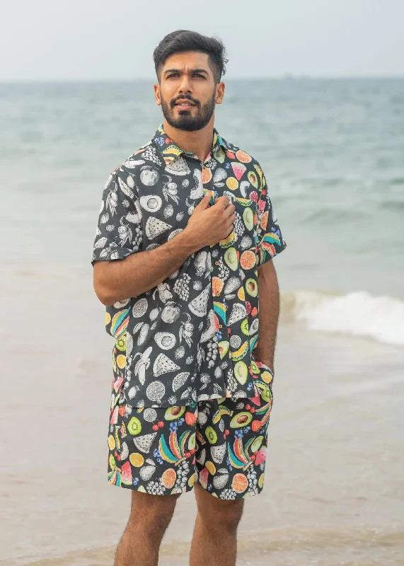 Men's Pants with SuspendersMulti Fruit Punch Men Poplin Shorts