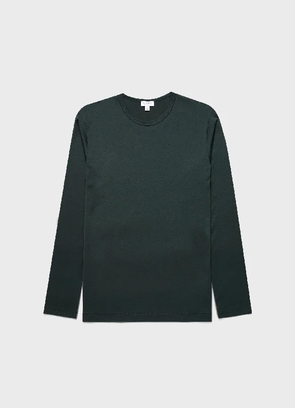 Men's Shirts with Elastic WaistbandsMen's Classic Long Sleeve T-shirt in Holly Green