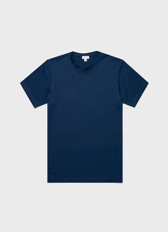 Men's Shirts with Rounded HemlinesMen's Riviera Midweight T-shirt in Naval Blue