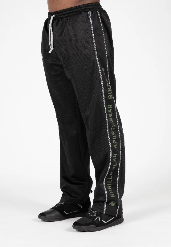 Casual Men's ChinosFunctional Mesh Pants - Black/Green