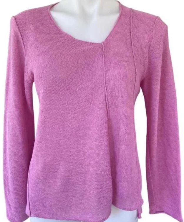 Men's Sweaters with Zip-Up CollarsCool Summer Orchid Linen Sweater