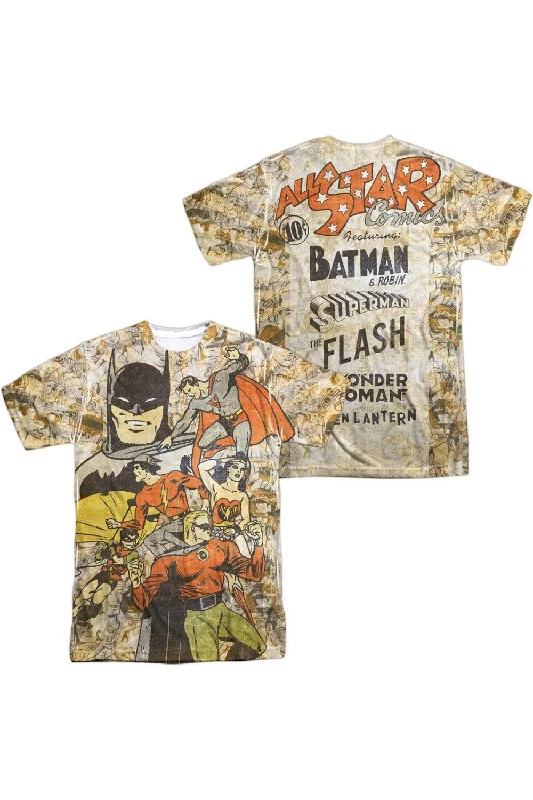 Men's Long-Sleeved ShirtsDC Comics All Stars (Front/Back Print) Short Sleeve Adult Poly Crew Tee / T-Shirt Men's Long-Sleeved ShirtsDC Comics All Stars (Front/Back Print) Short Sleeve Adult Poly Crew Tee / T-Shirt