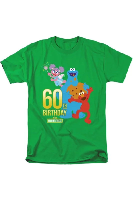 Men's Shirts with Contrast CollarsSesame Street 60th Birthday Short Sleeve Adult Tee / T-Shirt Men's Shirts with Contrast CollarsSesame Street 60th Birthday Short Sleeve Adult Tee / T-Shirt