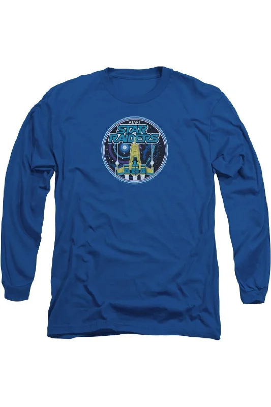Men's Shirts with Abstract DesignsAtari Badge Long Sleeve Adult Tee / T-Shirt