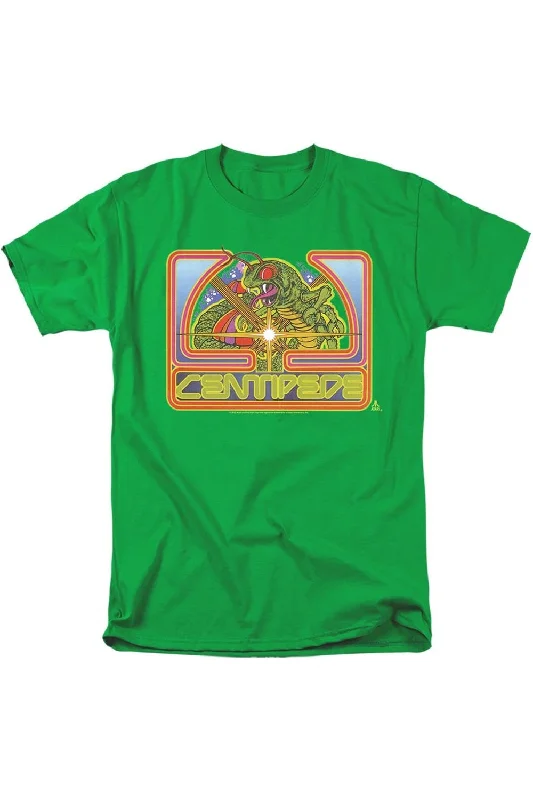 Men's Shirts with Scoop NecksAtari Centipede Green Short Sleeve Adult Tee / T-Shirt