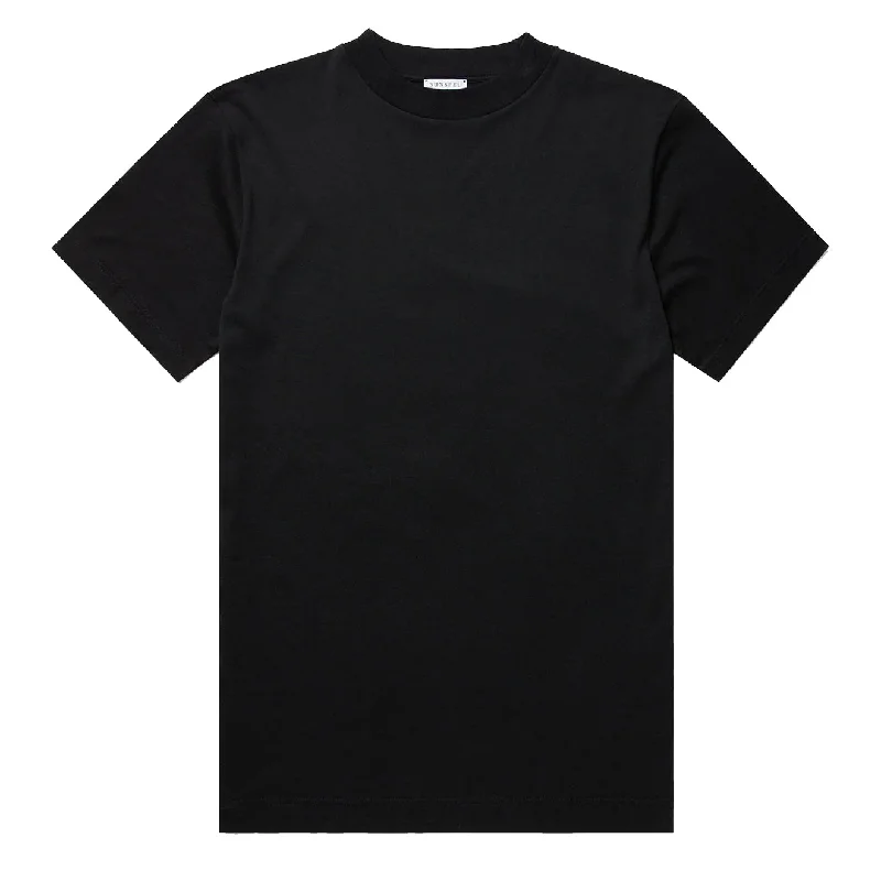 Men's Shirts with Hook-and-Loop ClosuresSunspel Mock Neck T-Shirt Black