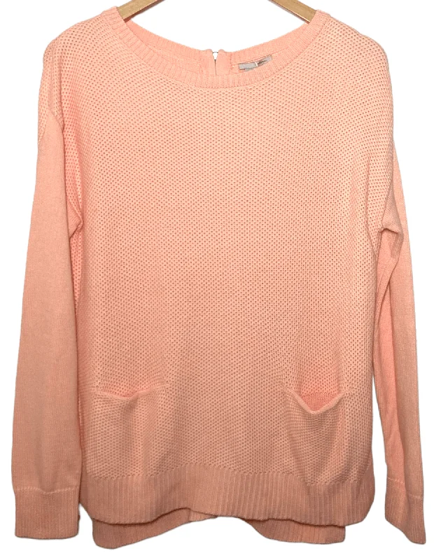 Versatile Men's Zip-Up SweatersLight Spring Peach Zip-Back Pocket Sweater