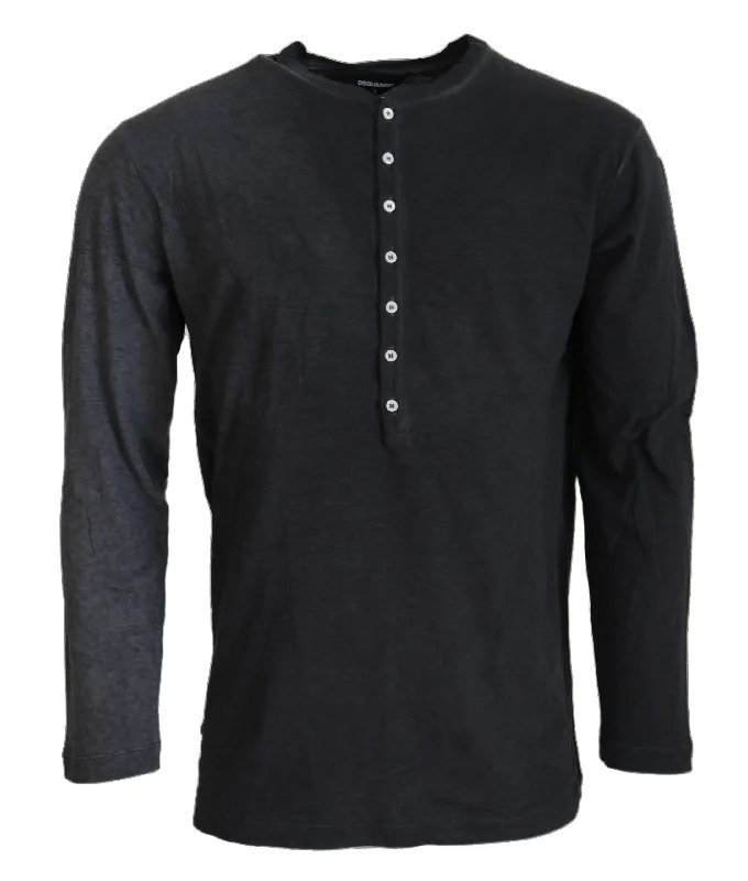 Men's Sweaters with Relaxed FitsDsquared² Cotton Linen Long Sleeves Pullover Men's Sweater