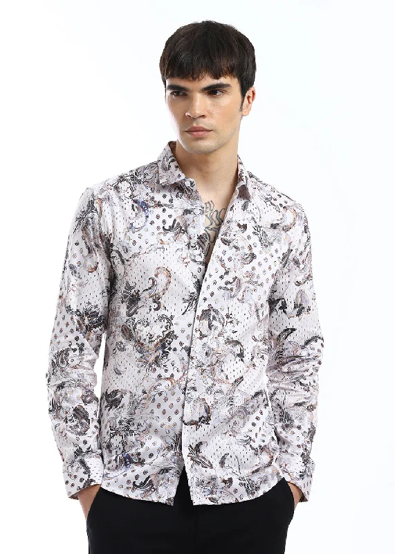 Versatile Men's Short-Sleeve ShirtsRetro Paisley Printed Shirt