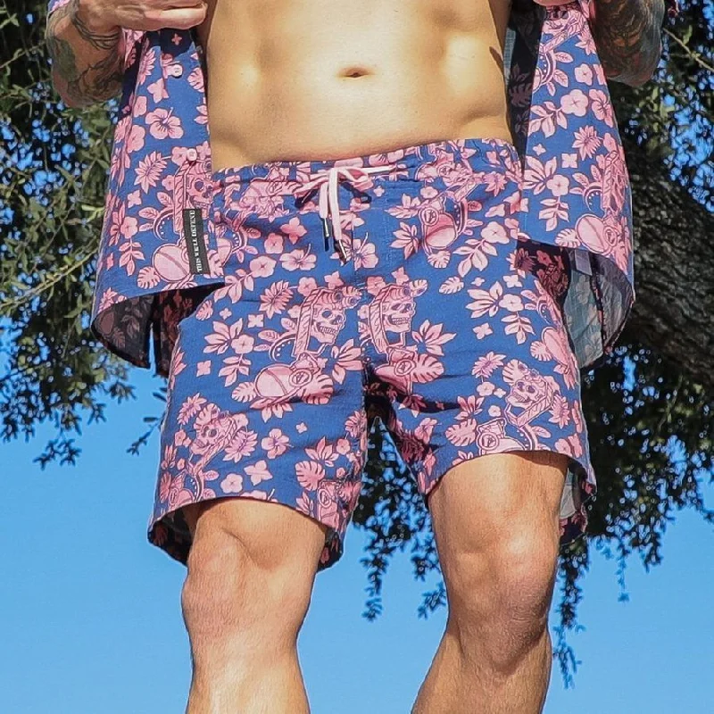 Men's Sports Pants for Active LifestylesGetaway Casual Shorts - Tropical Death - Navy/Pink