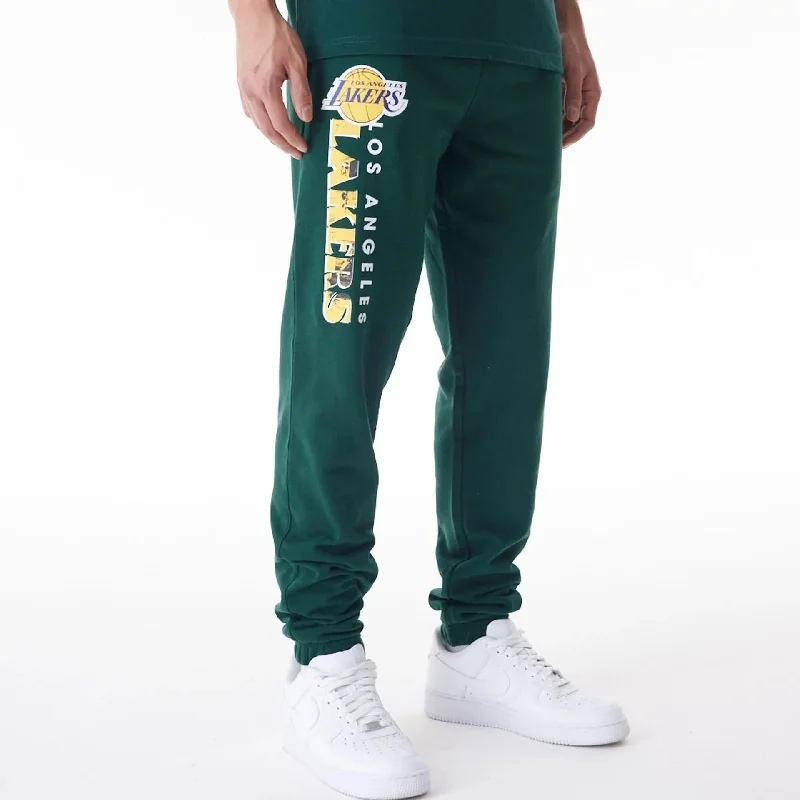 Men's Pants with Turn-Up CuffsLA Lakers NBA Graphic Dark Green Joggers