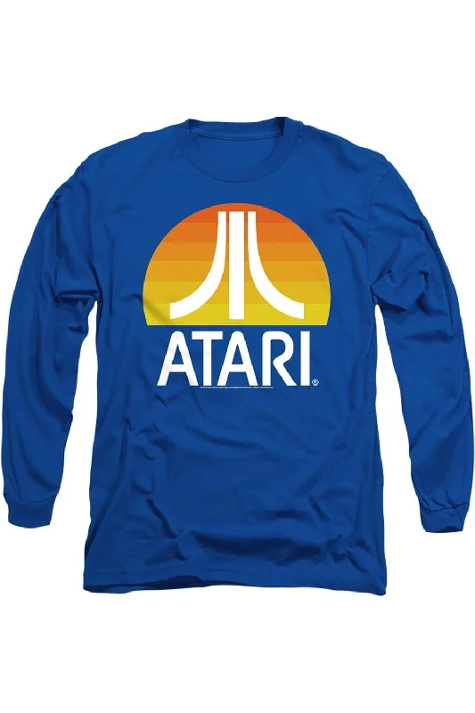Men's Shirts with Raw-Edge HemlinesAtari Sunrise Clean Long Sleeve Adult Tee / T-Shirt Men's Shirts with Raw-Edge HemlinesAtari Sunrise Clean Long Sleeve Adult Tee / T-Shirt