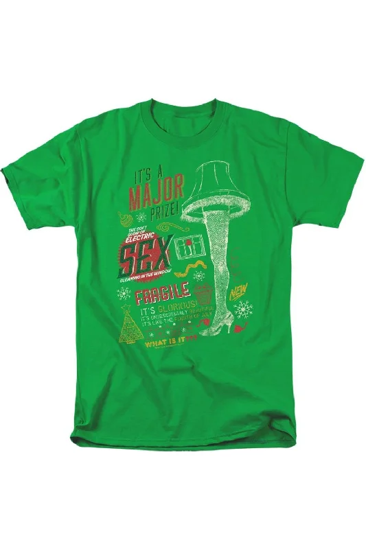 Men's Shirts with Floral PrintsA Christmas Story Its A Major Prize Short Sleeve Adult Tee / T-Shirt Men's Shirts with Floral PrintsA Christmas Story Its A Major Prize Short Sleeve Adult Tee / T-Shirt