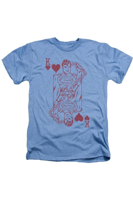 Men's Shirts with Embroidered DesignsDC Comics Super Card Adult Heather Tee / T-Shirt Men's Shirts with Embroidered DesignsDC Comics Super Card Adult Heather Tee / T-Shirt