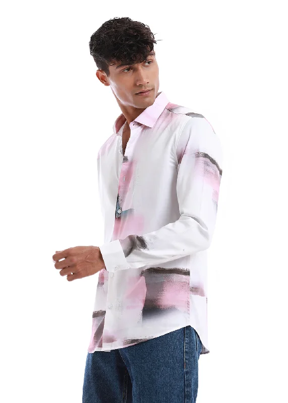 Men's Unique Dress Shirts for a Statement LookGeo-gradient Printed Shirt