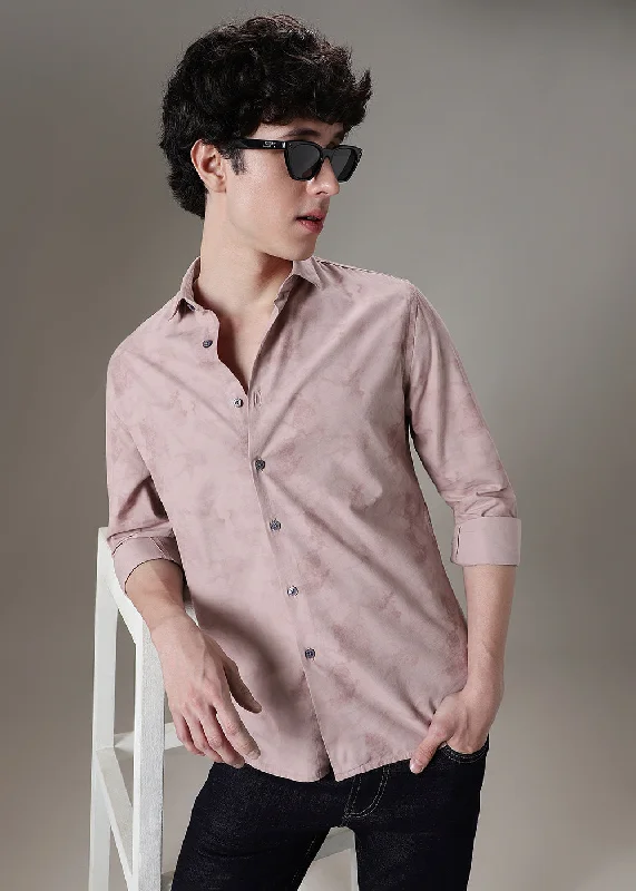 Men's Unique Dress Shirts for a Statement LookNude Pink Printed Shirt