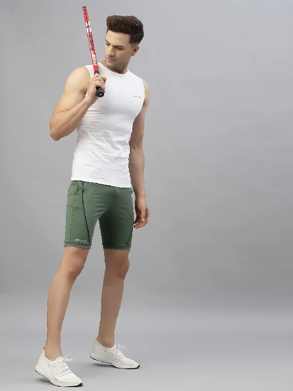 Men's Casual Pants for Everyday WearJUMP USA Men Rapid Dry-Fit Solid Training Short Tights