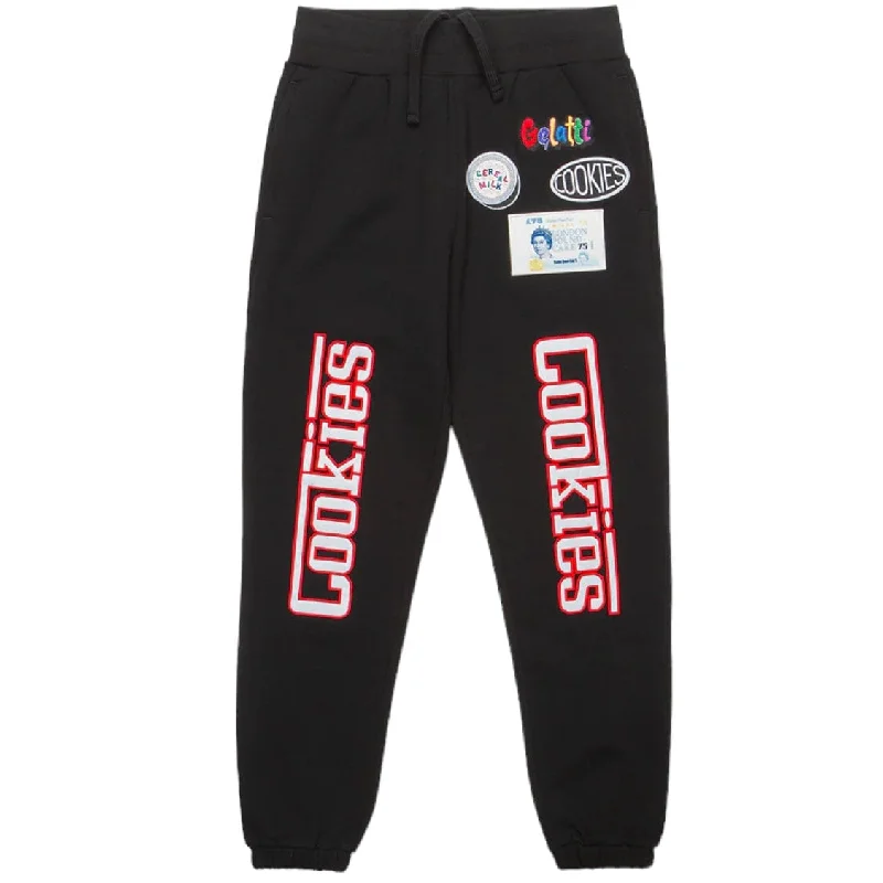 Men's Pants with Belt LoopsCookies Enzo Fleece Sweatpants (Black) CM241BKP03