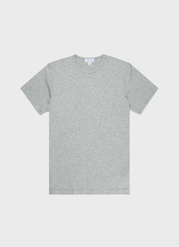 Men's Shirts with Hook-and-Loop ClosuresMen's Classic T-shirt in Grey Melange