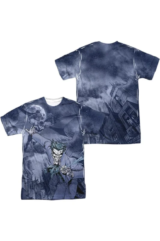 Men's Shirts with Velcro ClosuresBatman Catch The Joker (Front/Back Print) Short Sleeve Adult 100% Poly Crew Tee / T-Shirt