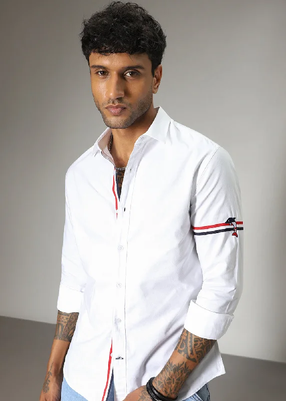 Men's Collared Shirts for Formal OccasionsWhite Dolphin Oxford Shirt