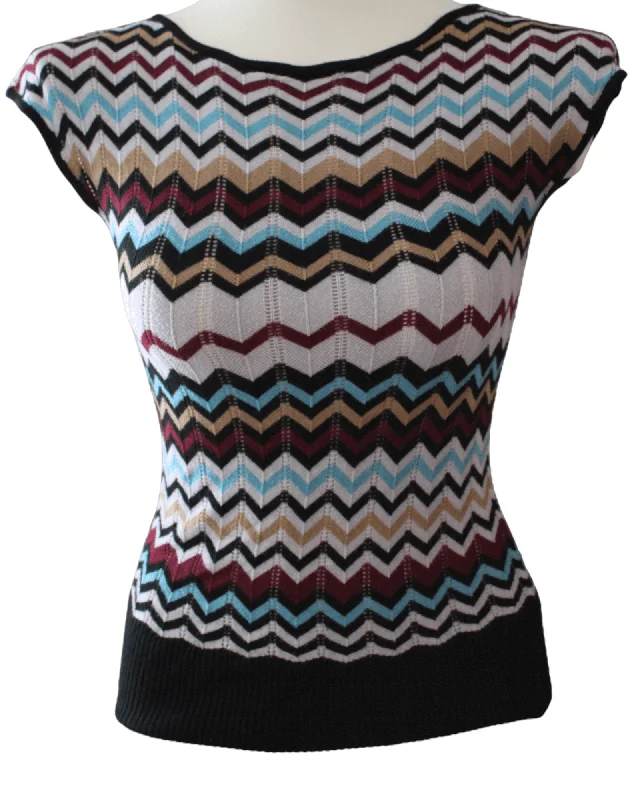 Lightweight Men's Cardigan SweatersDark Winter Zig Zag Print Sweater
