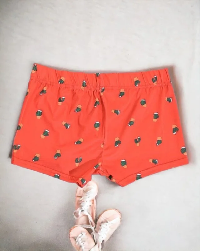 Men's Pants with Adjustable CuffsOrange Cactus Print Boxer Shorts
