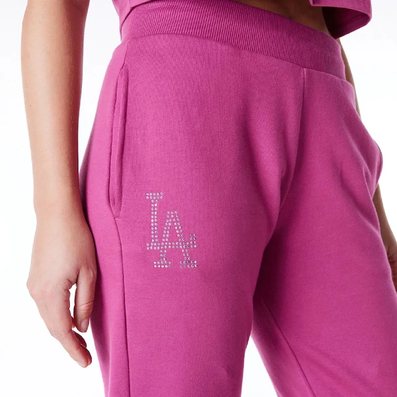 Men's Pants with Reflective Stripes for SafetyLA Dodgers Womens MLB Diamante Purple Fleece Joggers
