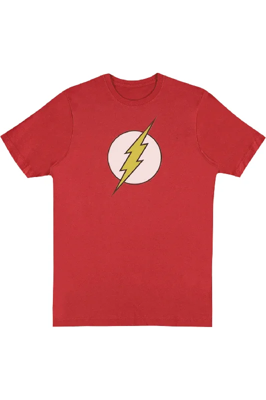 Men's Short-Sleeved ShirtsDC Comics Flash Flash Logo Adult Heather Tee / T-Shirt