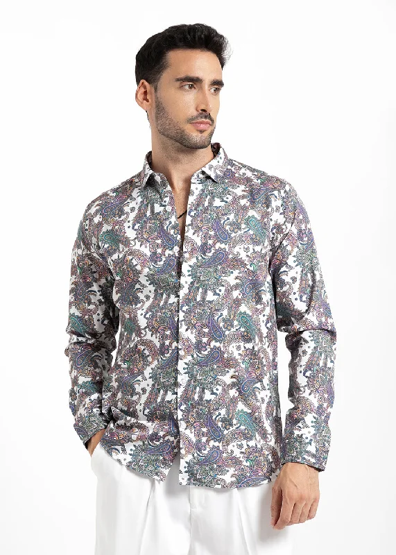 Casual Men's Button-Down ShirtsRosemary Floral Printed Shirt