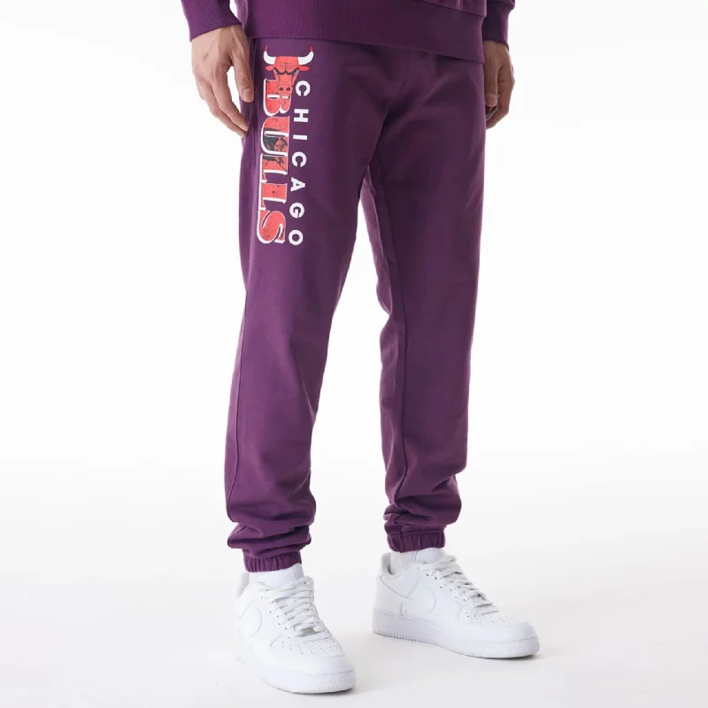 Men's Party Pants for a Fun Night OutChicago Bulls NBA Graphic Dark Purple Joggers