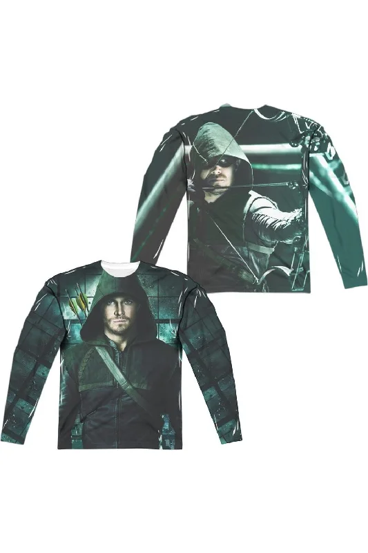 Men's Shirts with Wrinkle-Resistant FabricArrow Two Sides (Front/Back Print) Long Sleeve Adult Poly Crew Tee / T-Shirt Men's Shirts with Wrinkle-Resistant FabricArrow Two Sides (Front/Back Print) Long Sleeve Adult Poly Crew Tee / T-Shirt
