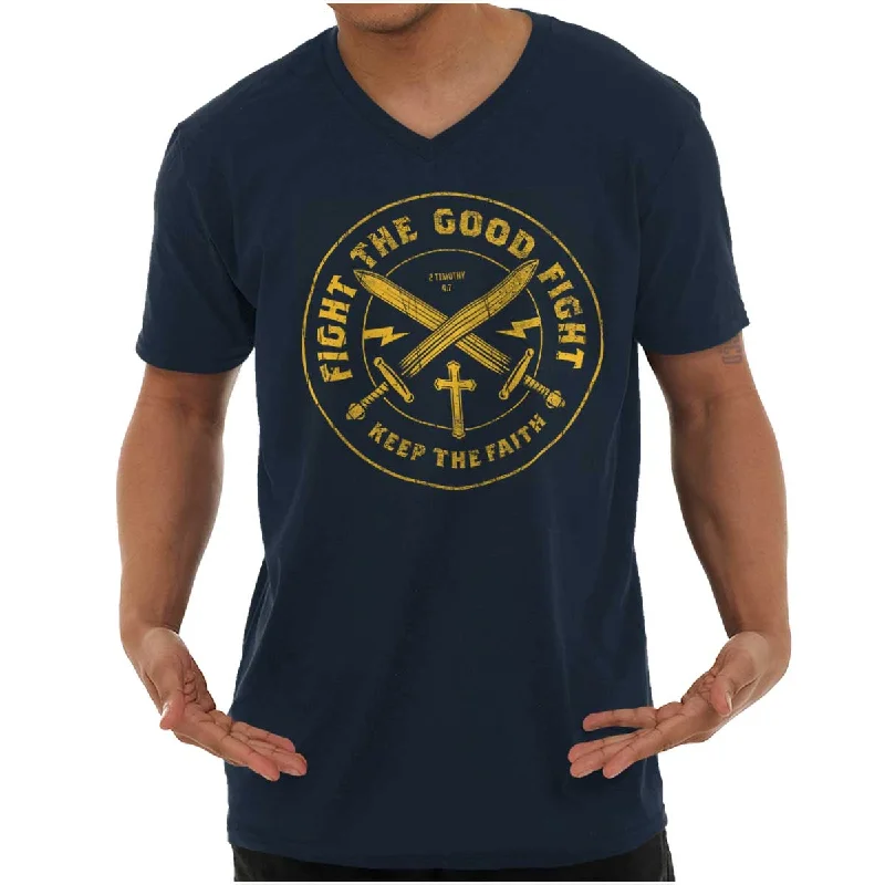 Men's Henley T-Shirts for a Casual Twistthe Good Fight V-Neck T Shirt