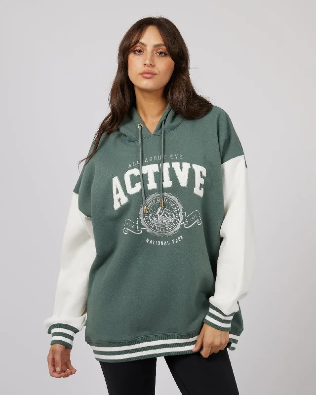 All About Eve National Contrast Hoody Green