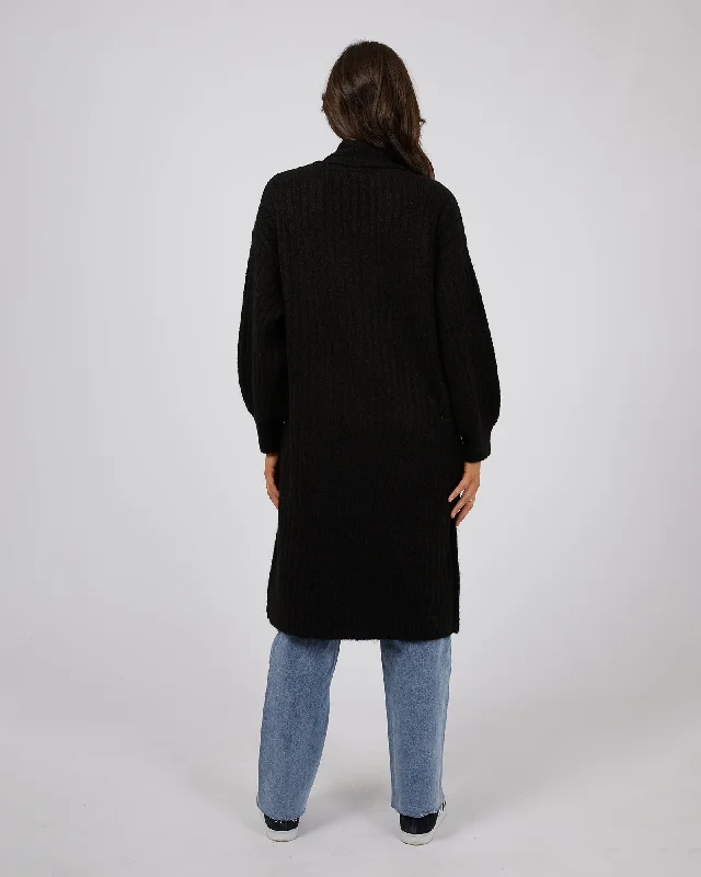 All About Eve Serena Long Line Cardigan Black