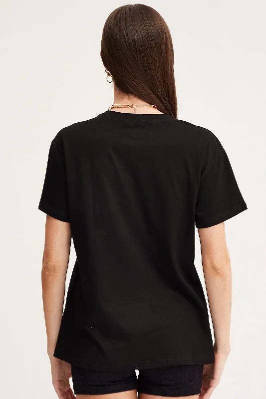 Black Graphic T Shirt Short Sleeve