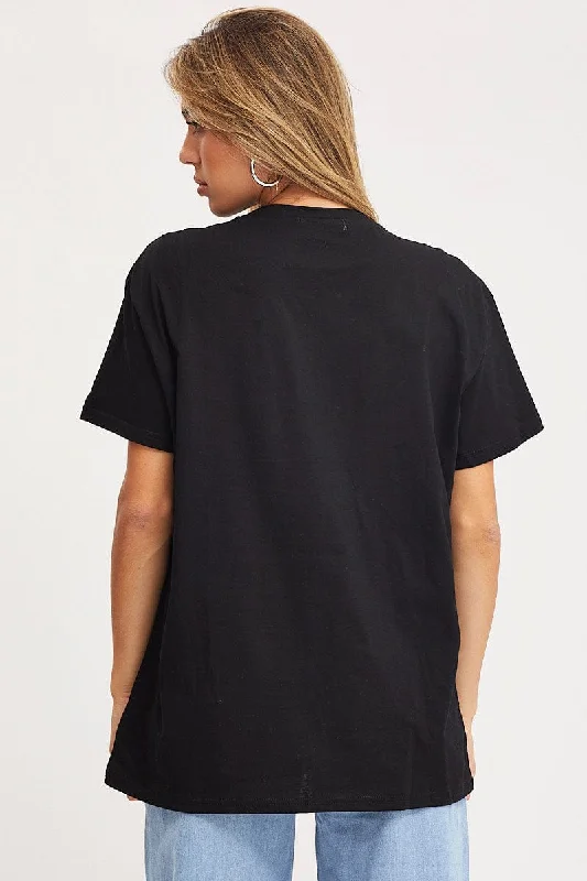 Black Graphic T Shirt Short Sleeve