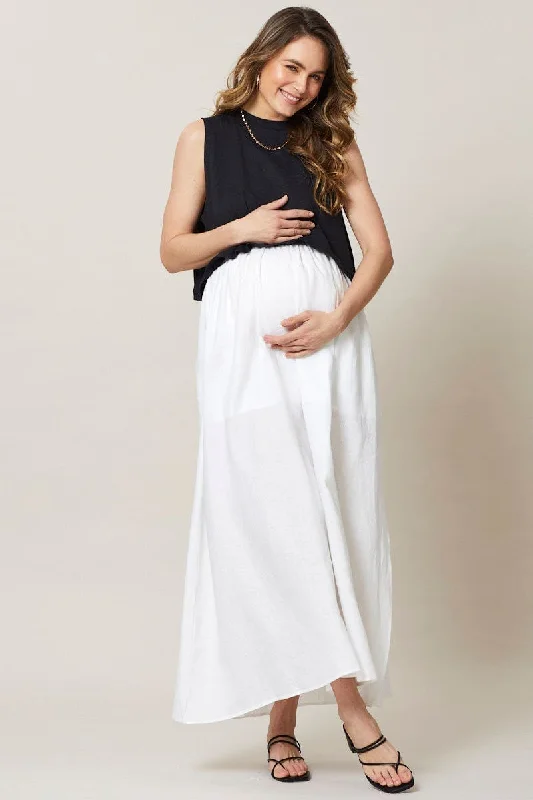 Black Maternity Nursing Basic Tank Crop Top