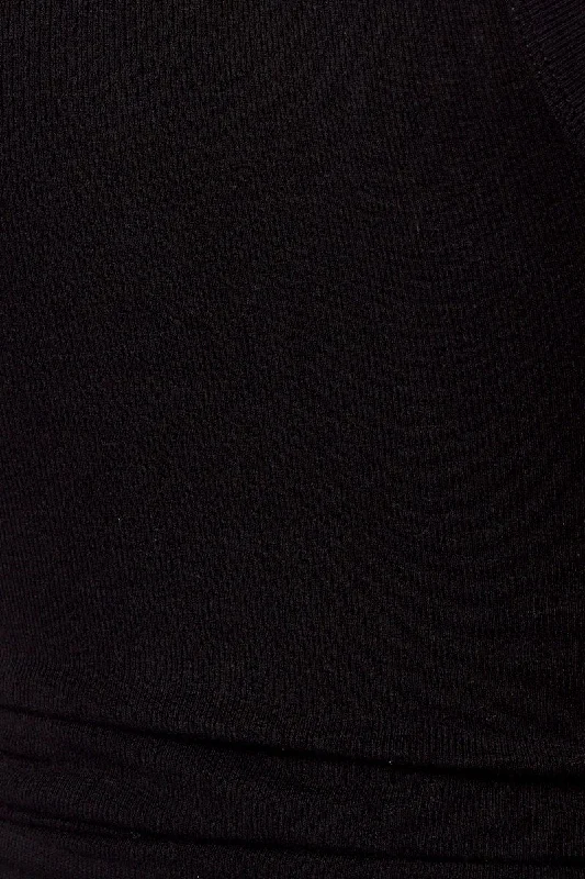 Black Tank Top Crew Neck Seamless