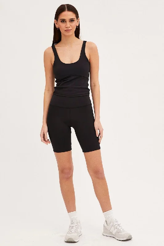 Black Tank Top Sleeveless Underseam Activewear