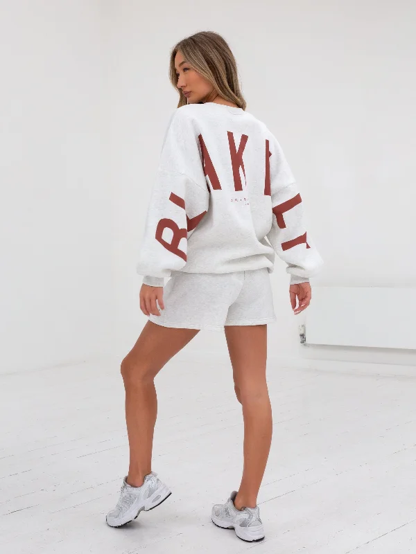 Isabel Oversized Jumper - Marl White & Rust Red