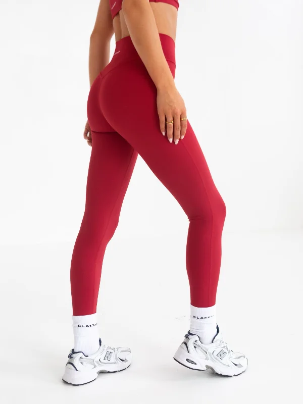 Studio Active Leggings - Cherry Red