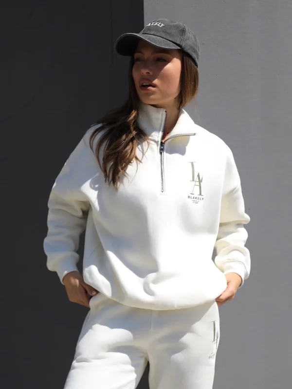 Studio 1/4 Zip Jumper - Ivory