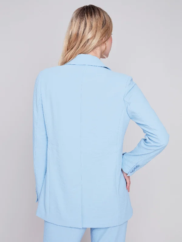 Blazer with Ruched Back - Sky