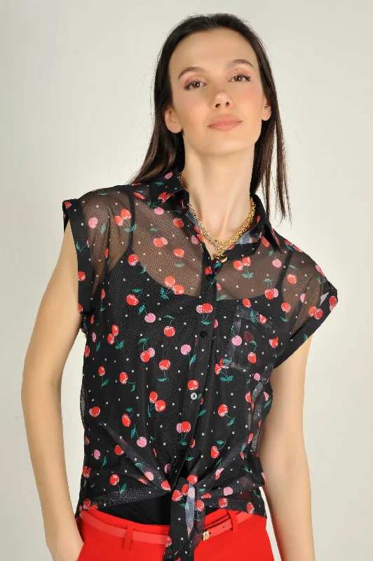 Blouse transparente sans manches - AUBELINEMHX1 - (E-B12)