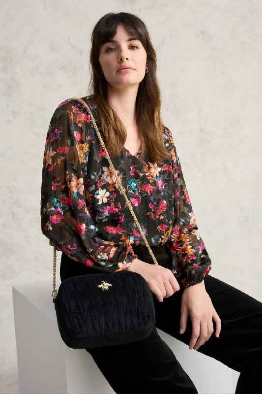 Printed Burnout Blouse