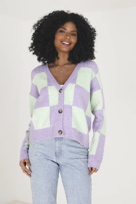 Cardigan - Knitwear | Purple/Mint | BZZ001