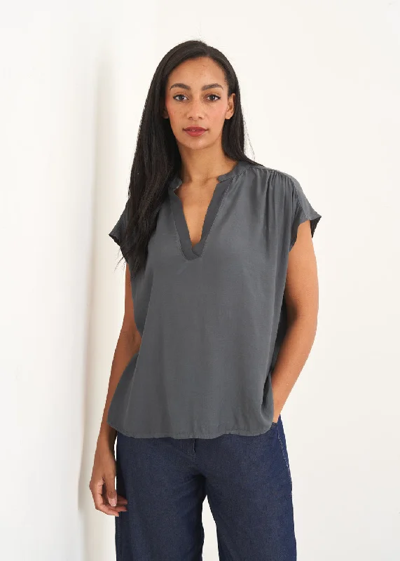 CHARLOTTE LOOSE FIT TOP - SLATE