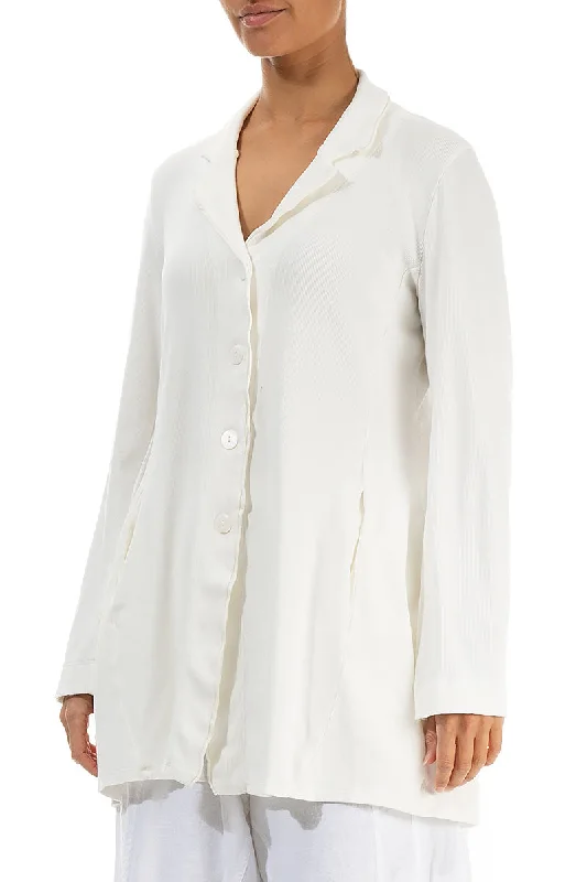 Collar Off White Cotton Jacket