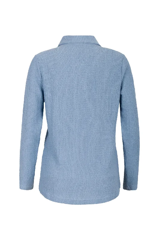 Collared Textured Top | DUSKY BLUE | 7622ZR